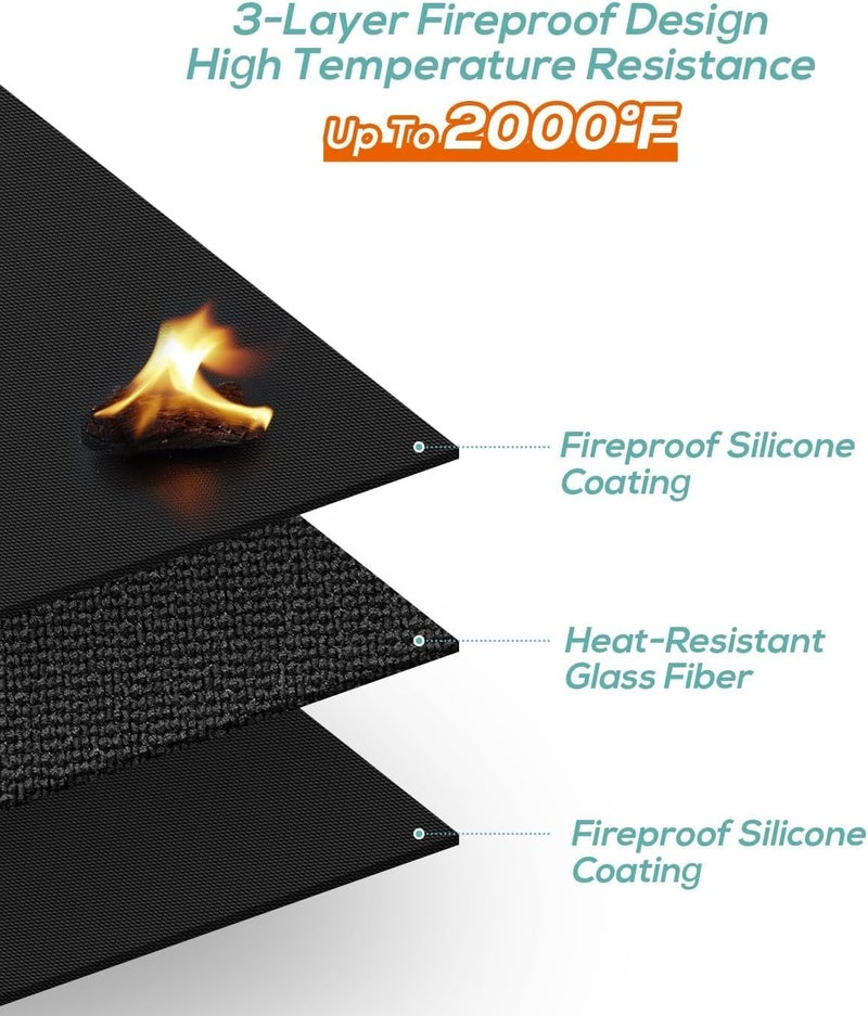 FIREWESS Under Grill Mat for Outdoor Grill,Double-Sided Fireproof Grill Pad,Perfect for Outdoor Barbecue Spots,Fireproof, Waterproof, and Oilproof (48 * 70inch) - Image 4